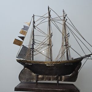 20" x 20" Metal Ship - Art Decor